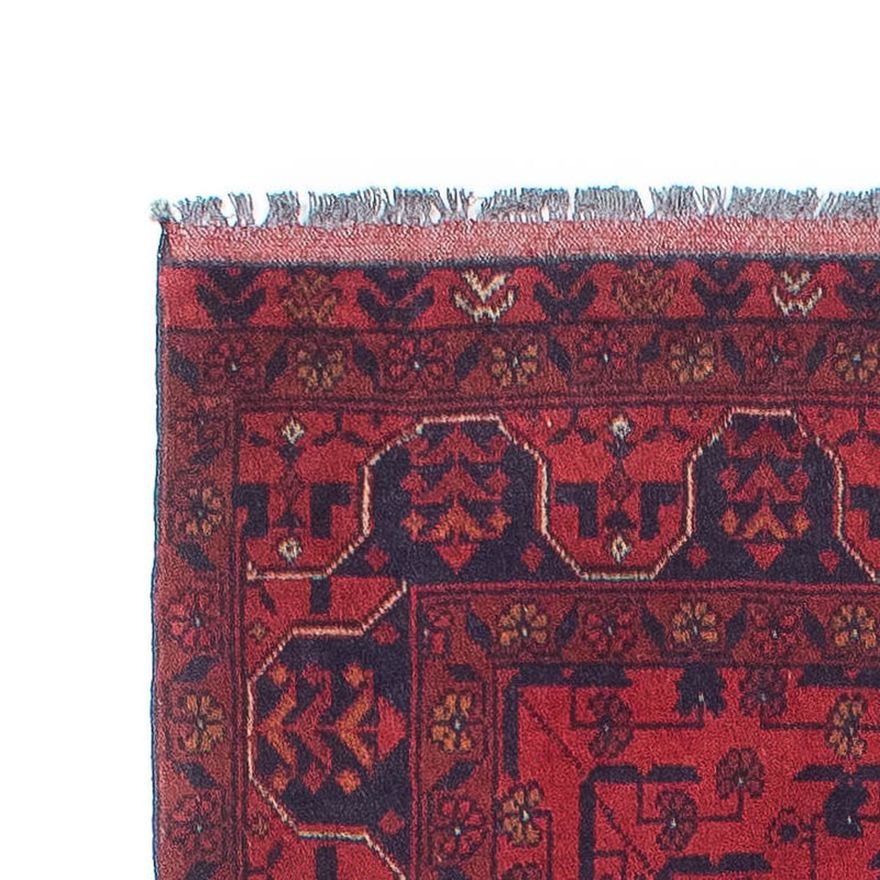Tapis de couloir Tapis afghan - Kunduz - 285 x 83 cm - rouge foncé