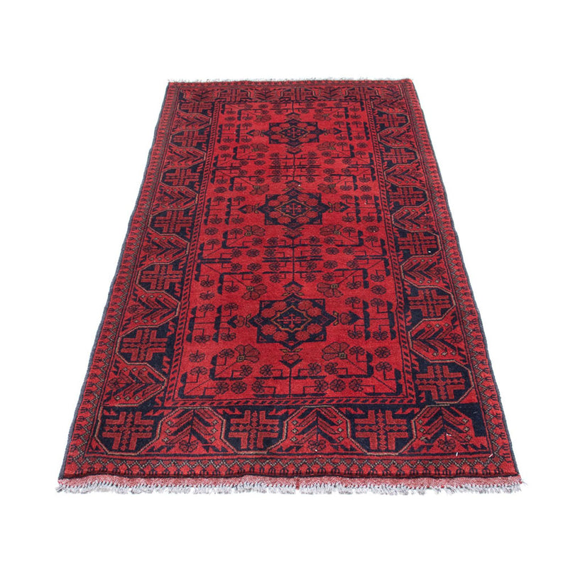 Tapis de couloir Tapis afghan - Kunduz - 190 x 83 cm - rouge foncé