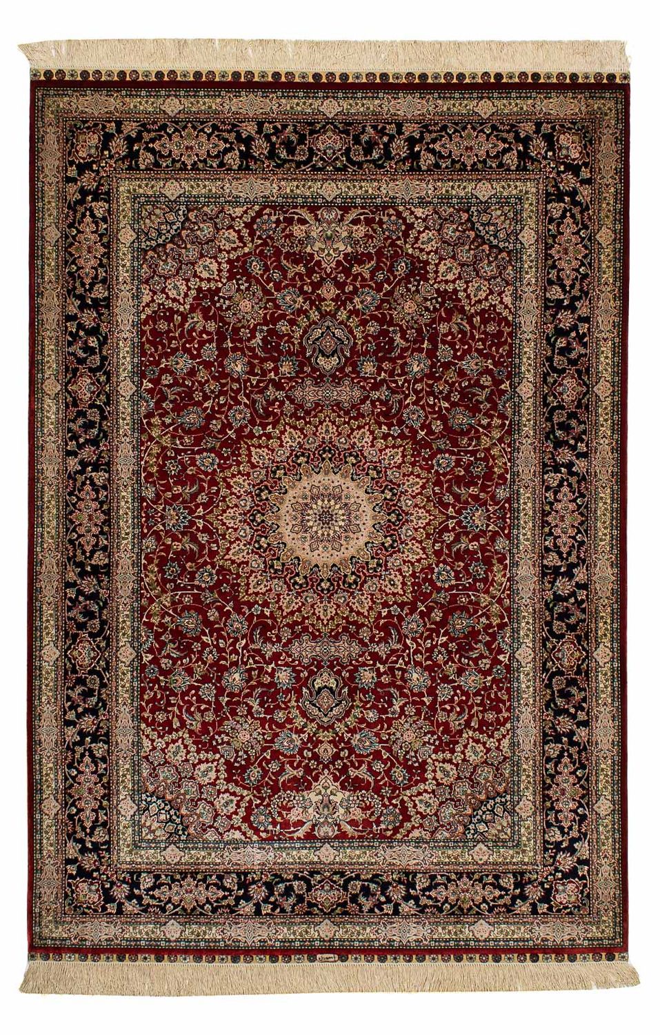 Tapis en soie - Soie chinoise - 183 x 122 cm - rouge foncé