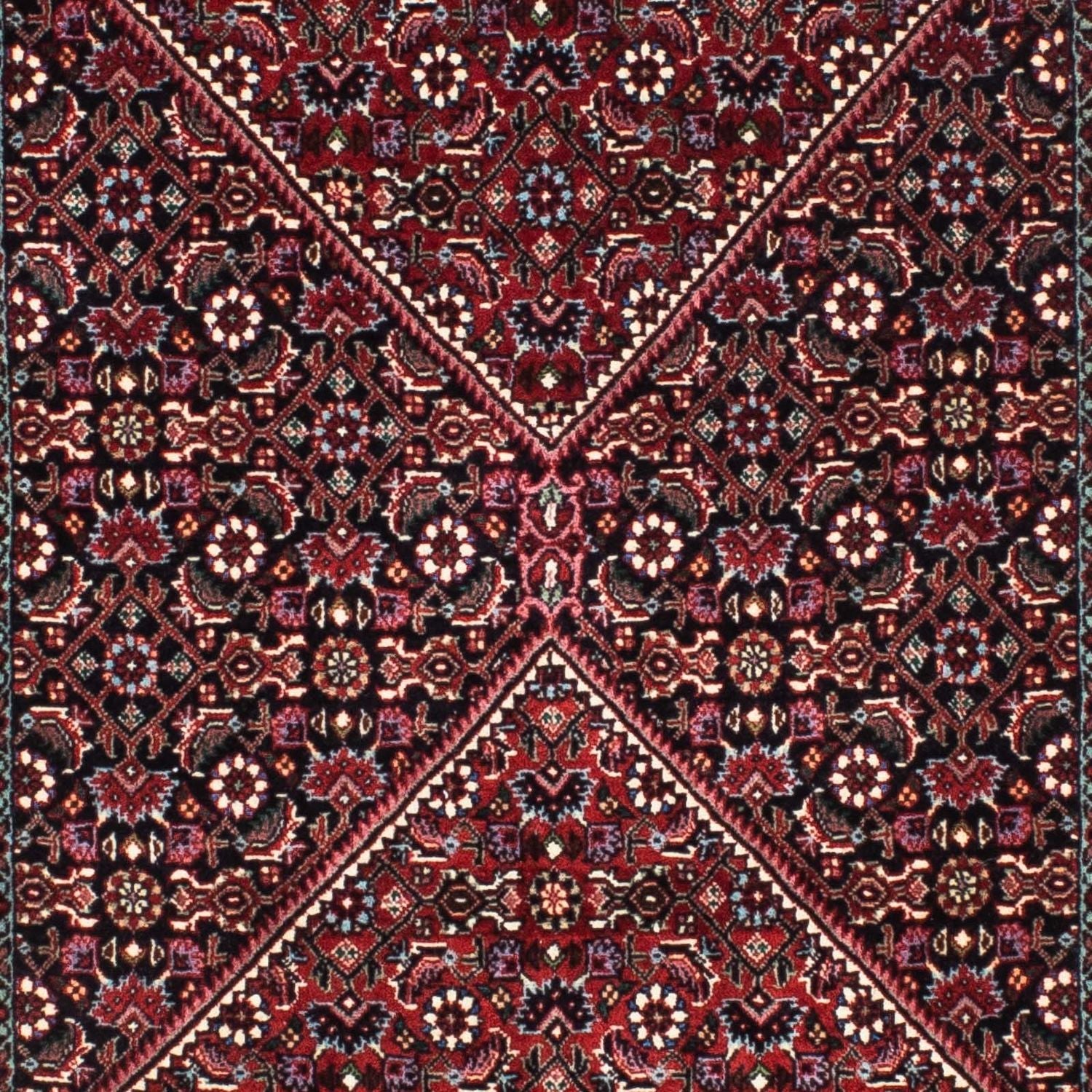 Tapis de couloir Tapis persan - Bidjar - 198 x 74 cm - rouge foncé