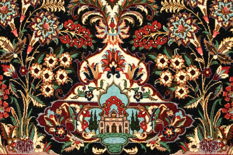 Perserteppich - Ghom 163 x 107 cm - dunkelblau