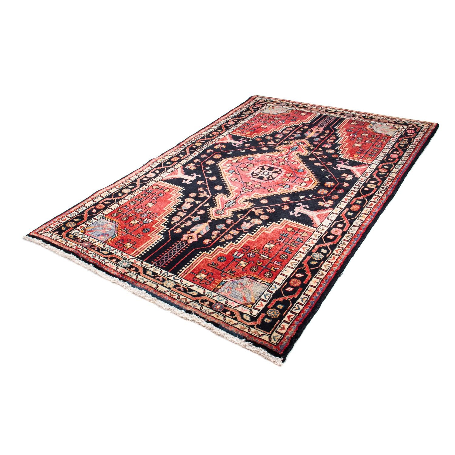 Tapis persan - Nomadic - 220 x 139 cm - bleu foncé