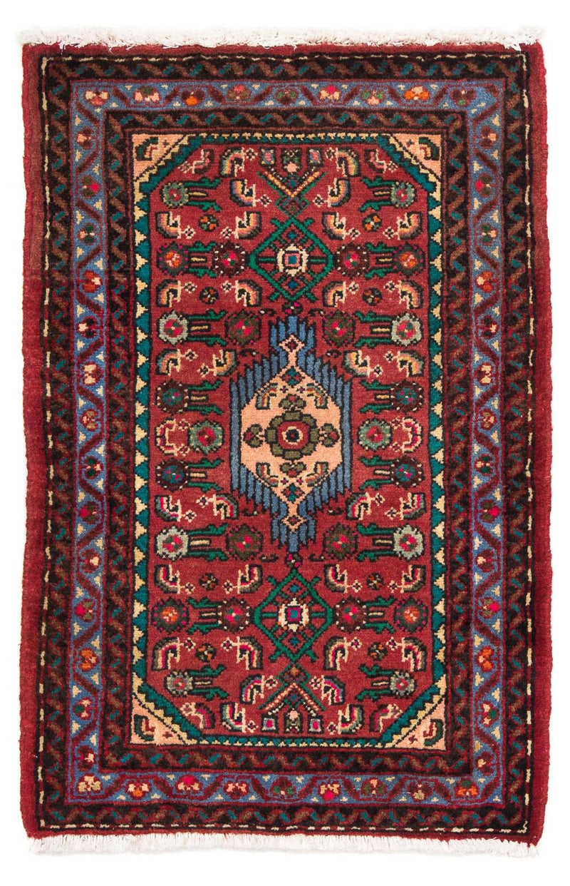 Tapis persan - Nomadic - 92 x 61 cm - rouge foncé