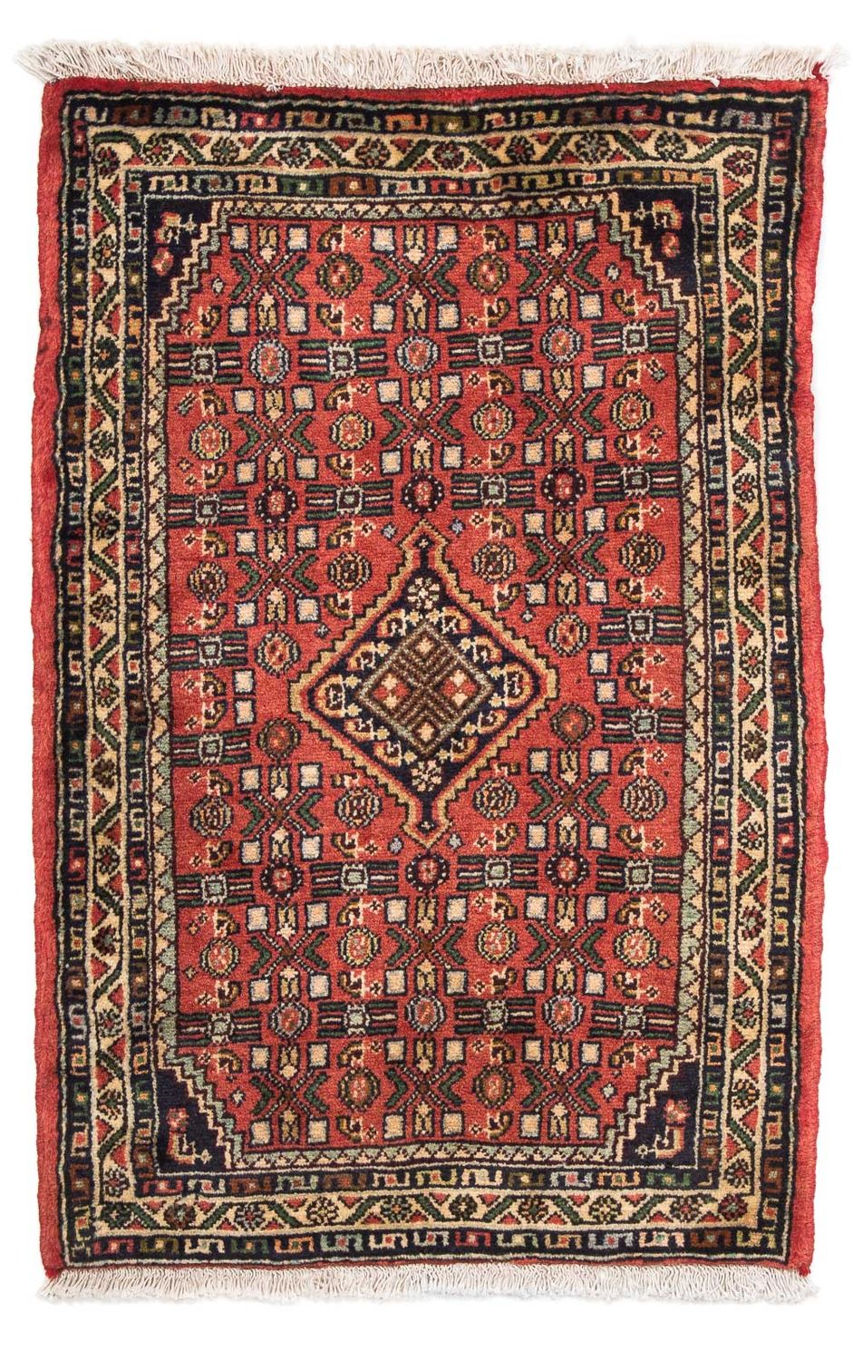 Tapis persan - Nomadic - 95 x 63 cm - rouge foncé