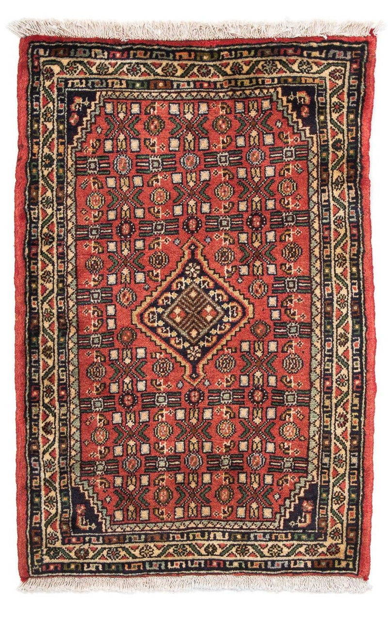 Tapis persan - Nomadic - 95 x 63 cm - rouge foncé