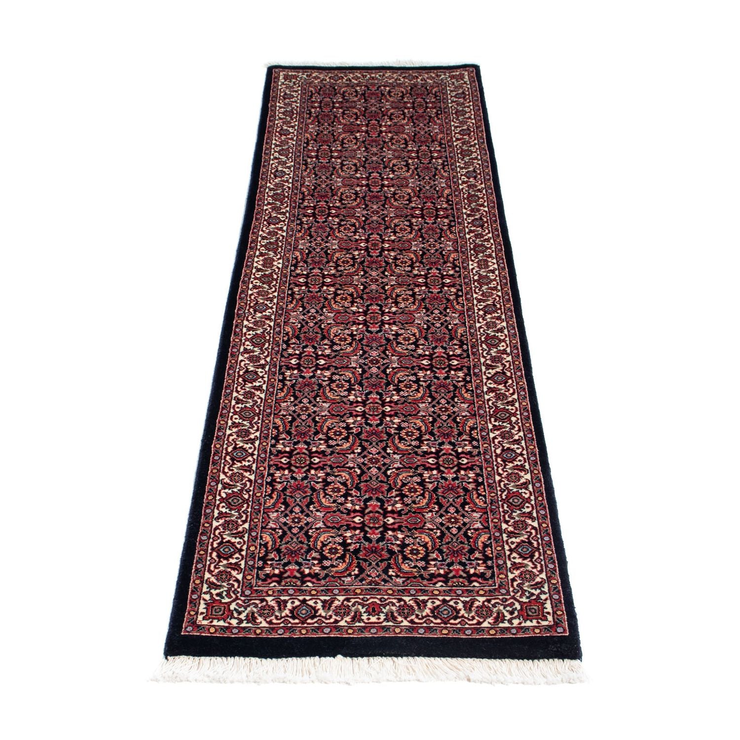 Tapis de couloir Tapis persan - Bidjar - 225 x 61 cm - bleu foncé