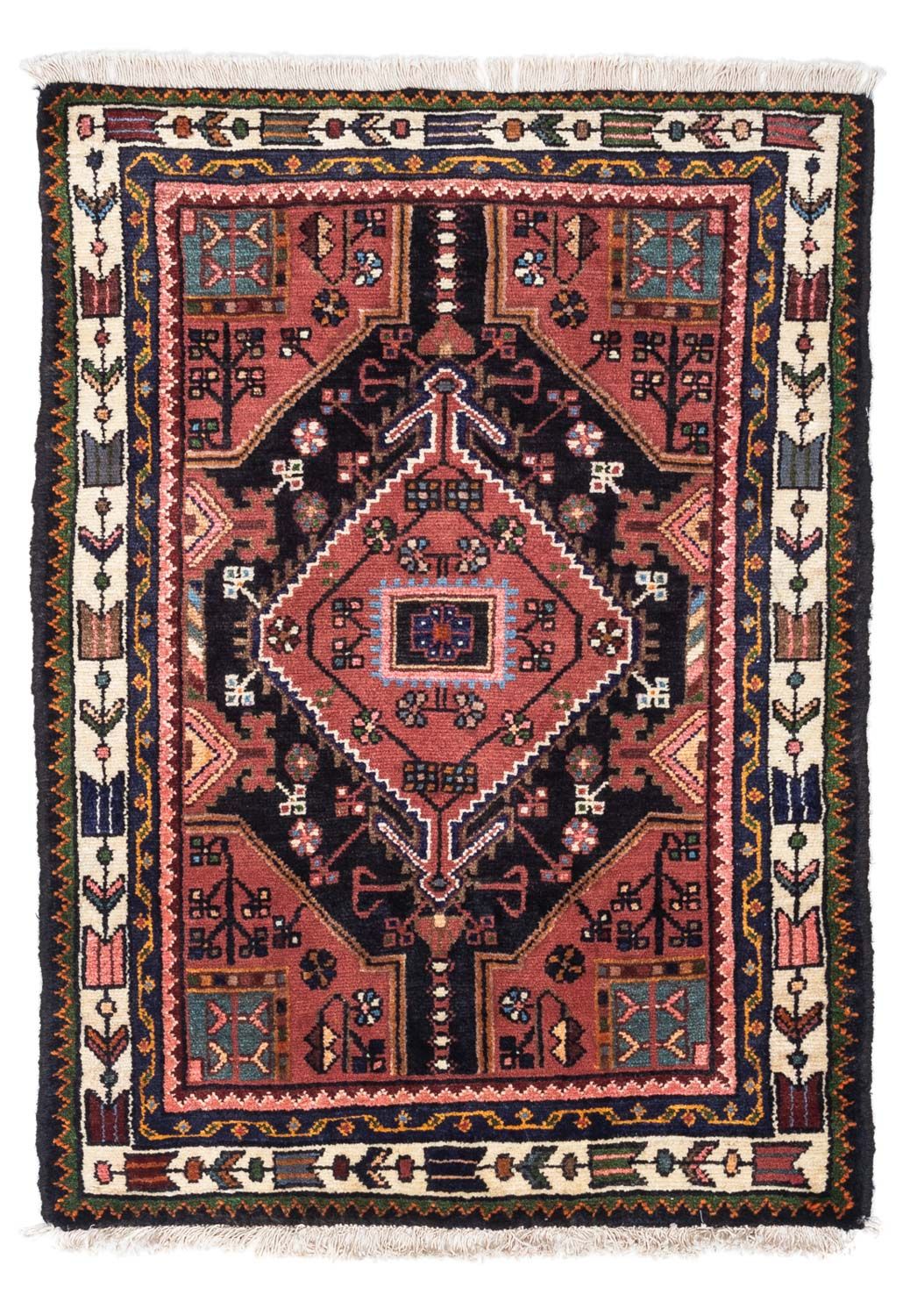 Tapis persan - Nomadic - 108 x 78 cm - bleu foncé