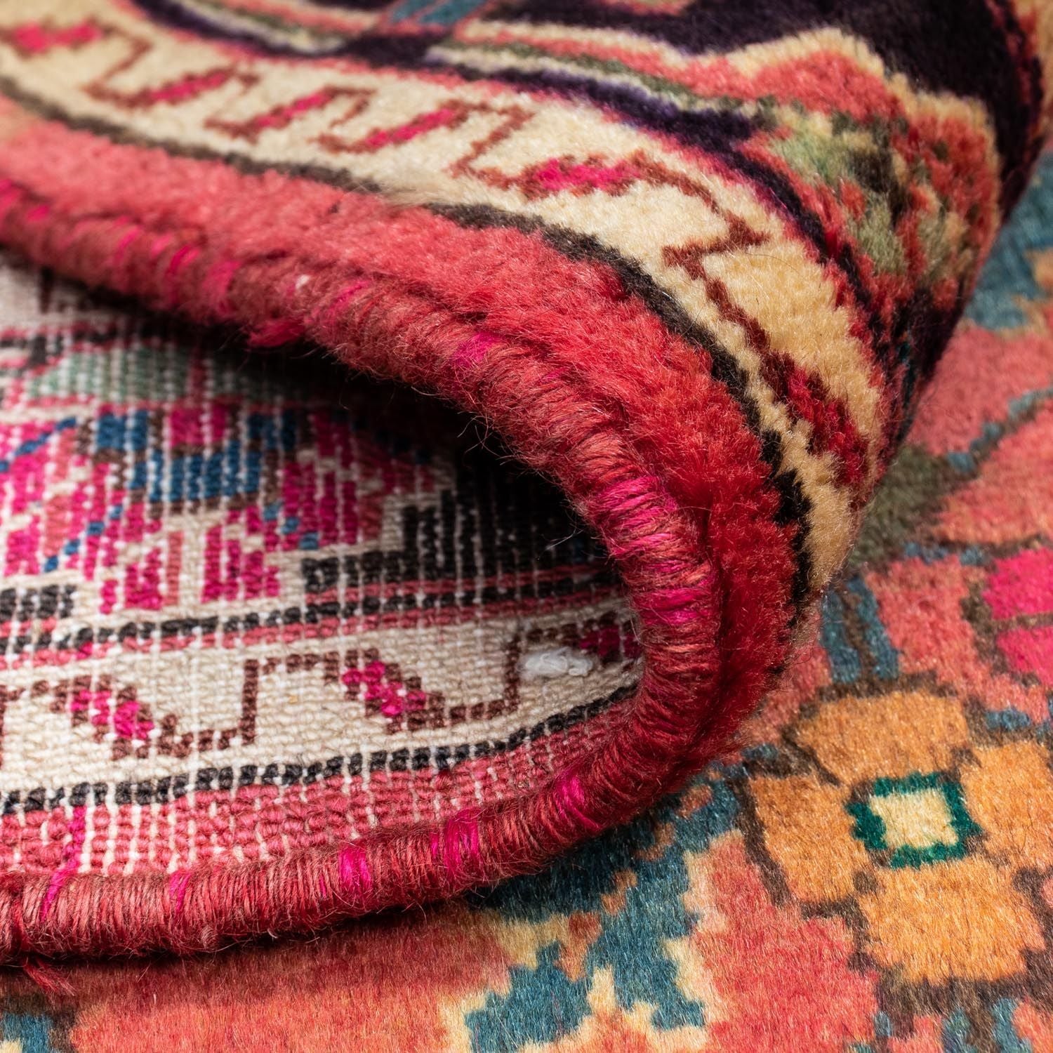Tapis persan - Nomadic - 131 x 94 cm - rouge clair