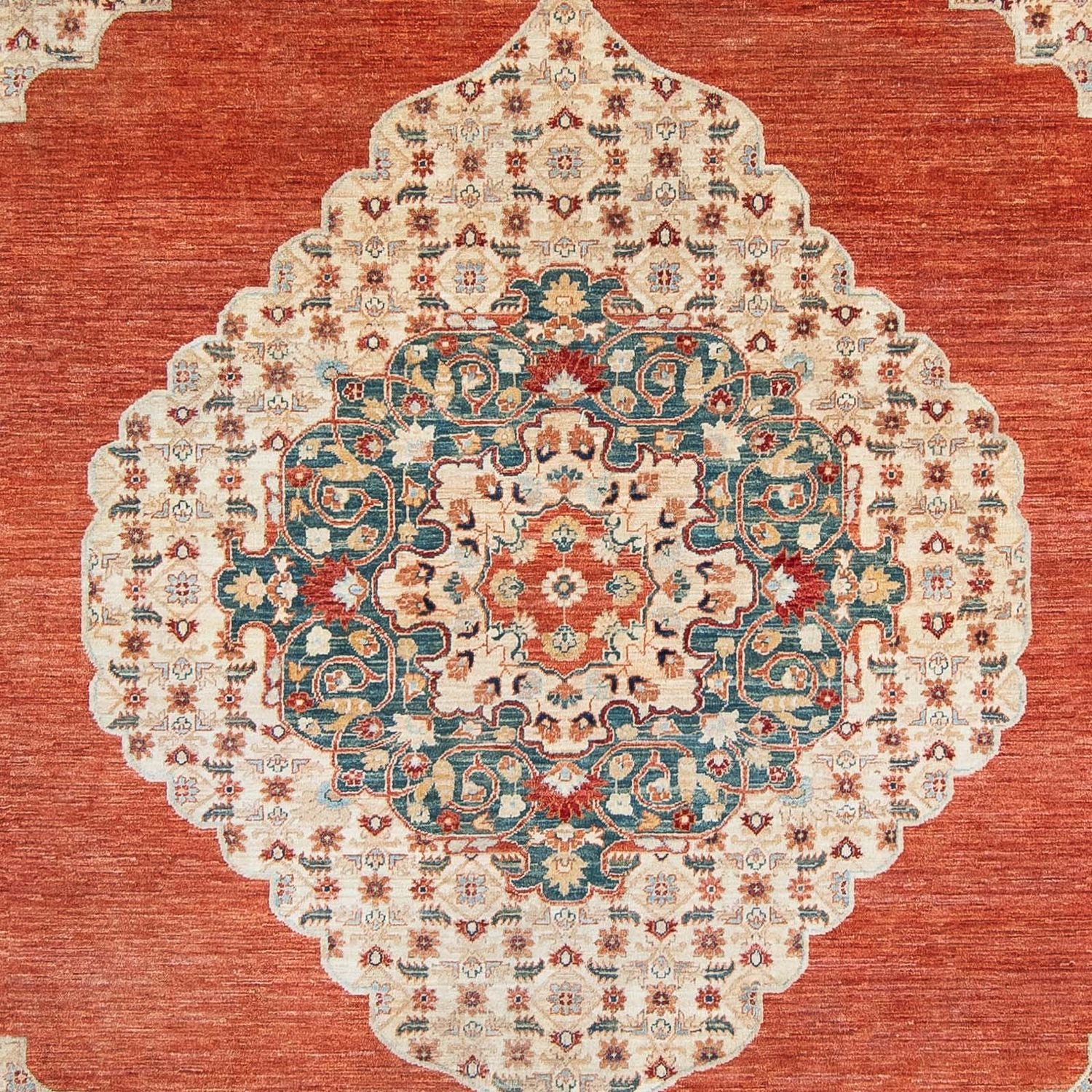 Tapis Kelim - Splash - 303 x 249 cm - rouille