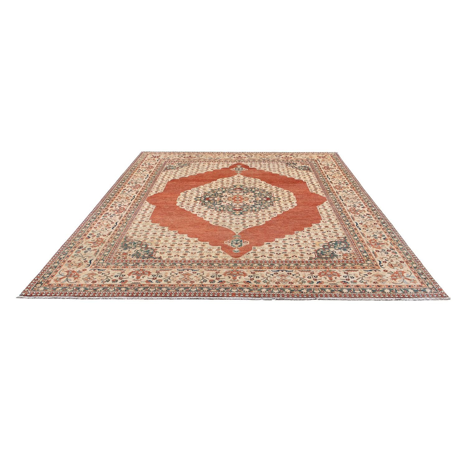 Tapis Kelim - Splash - 303 x 249 cm - rouille