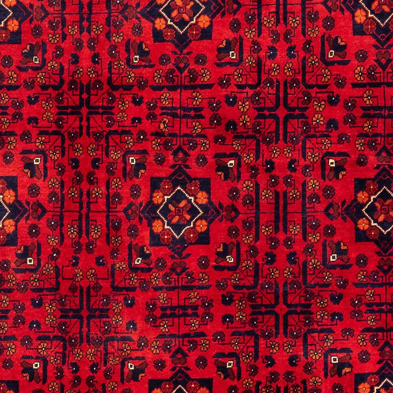 Tapis afghan - Kunduz - 301 x 205 cm - rouge foncé
