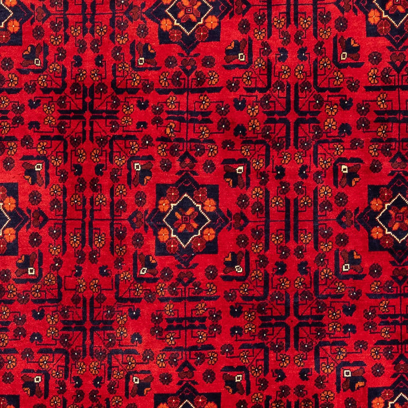Tapis afghan - Kunduz - 301 x 205 cm - rouge foncé