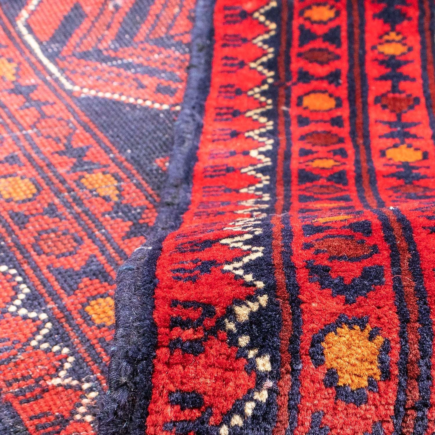 Tapis afghan - Kunduz - 301 x 205 cm - rouge foncé