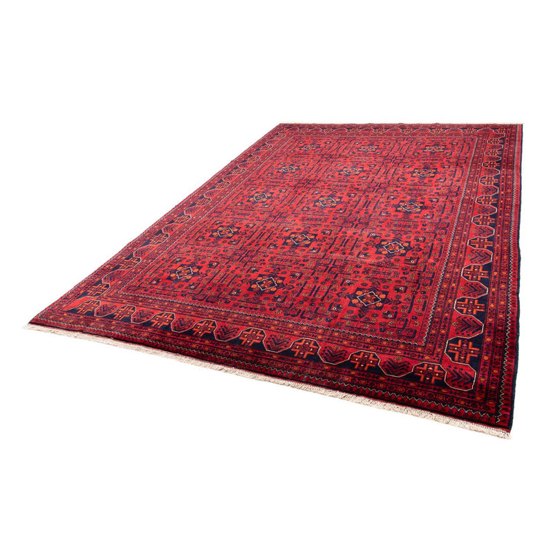 Tapis afghan - Kunduz - 301 x 205 cm - rouge foncé