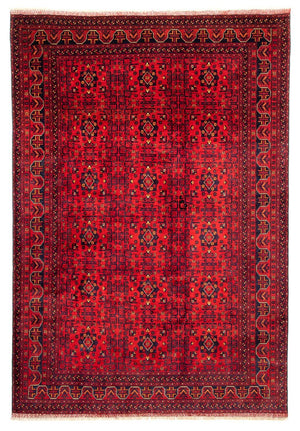 Tapis afghan - Kunduz - 287 x 199 cm - rouge foncé