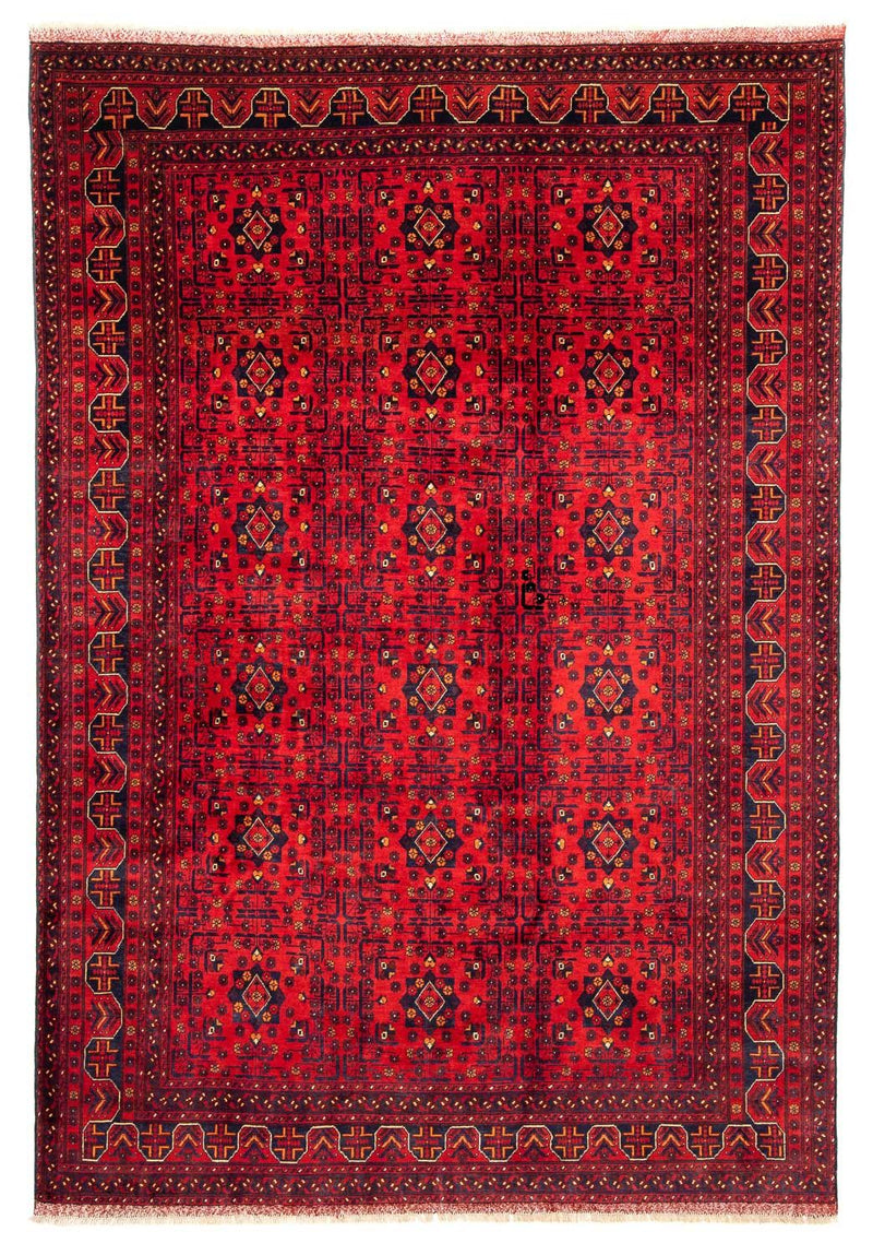 Tapis afghan - Kunduz - 287 x 199 cm - rouge foncé