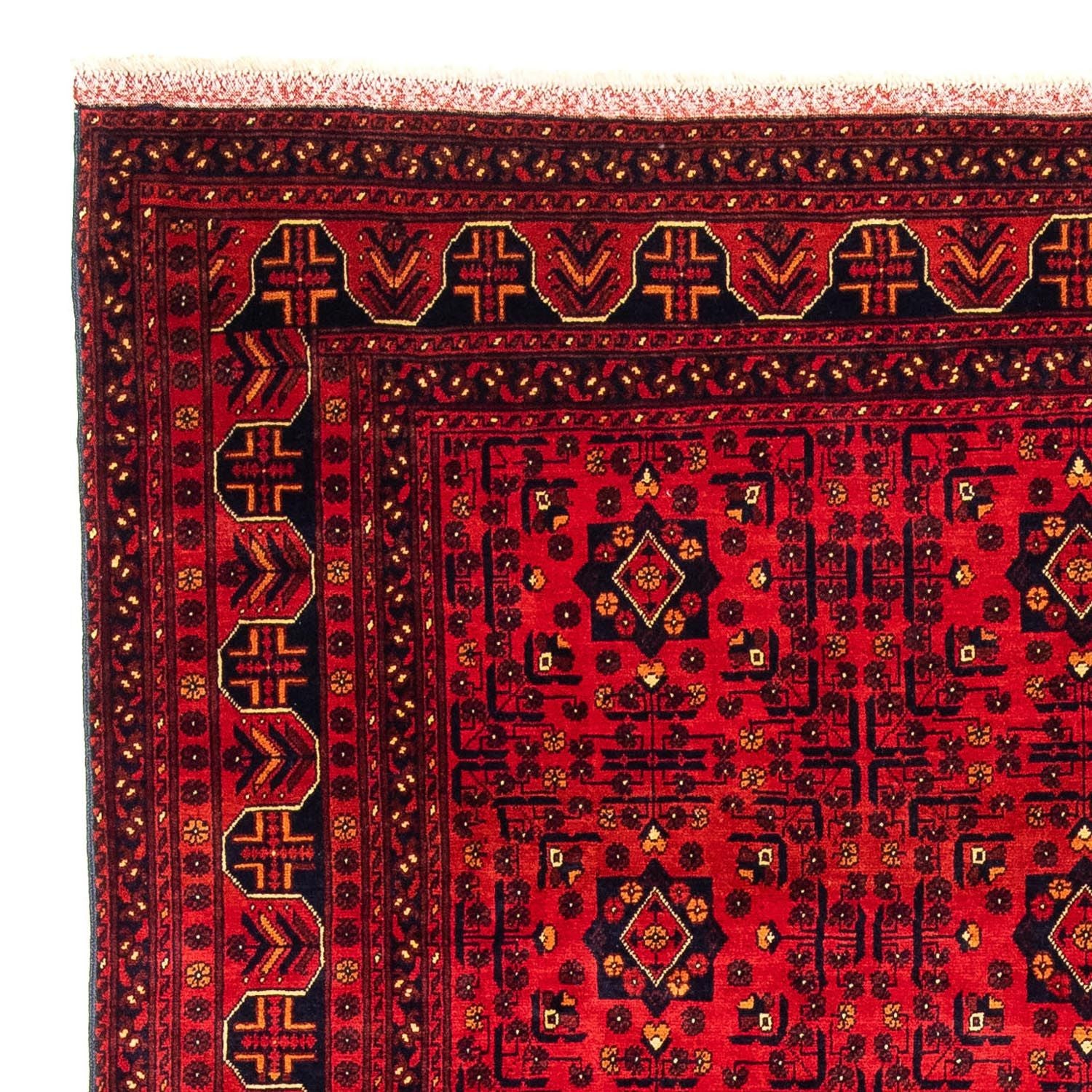 Tapis afghan - Kunduz - 287 x 199 cm - rouge foncé