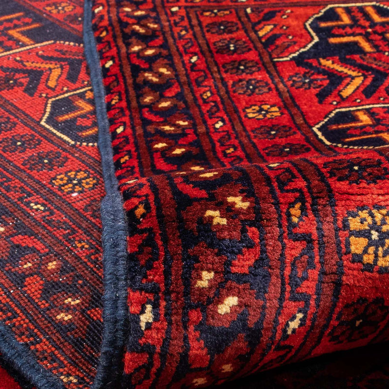 Tapis afghan - Kunduz - 287 x 199 cm - rouge foncé