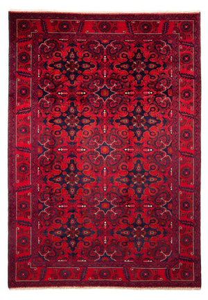 Tapis afghan - Kunduz - 282 x 200 cm - rouge foncé