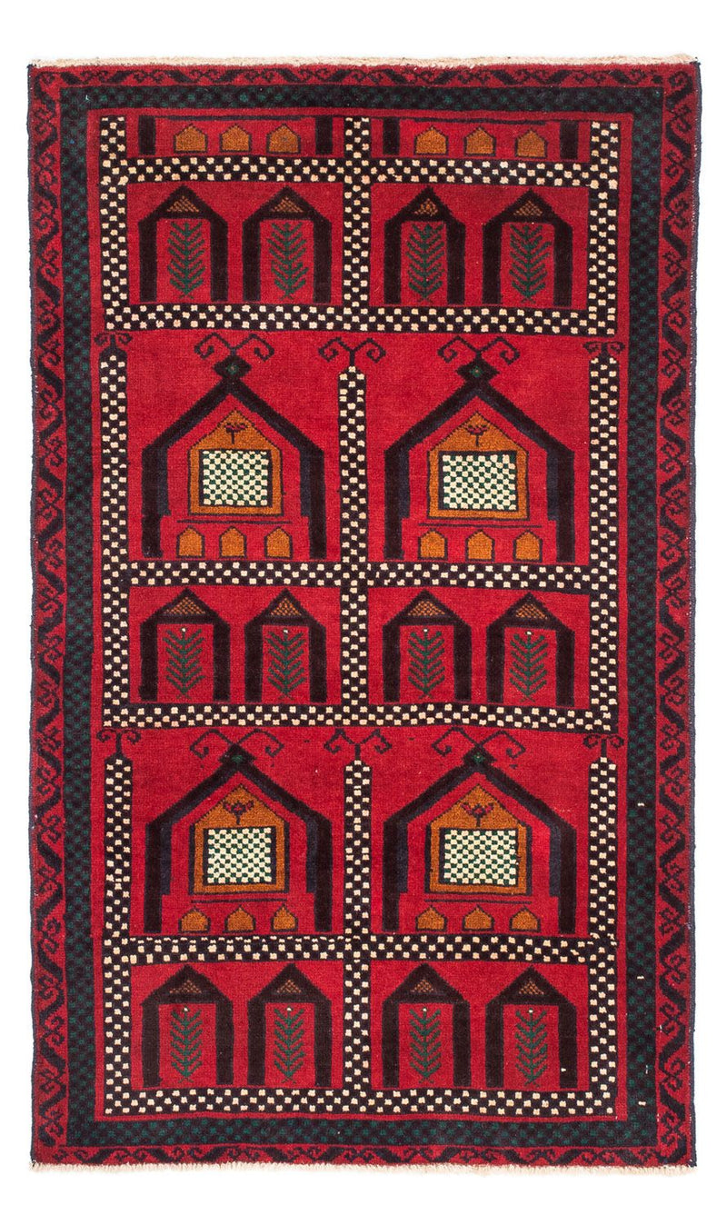 Tapis Belutsch - 132 x 81 cm - rouge foncé