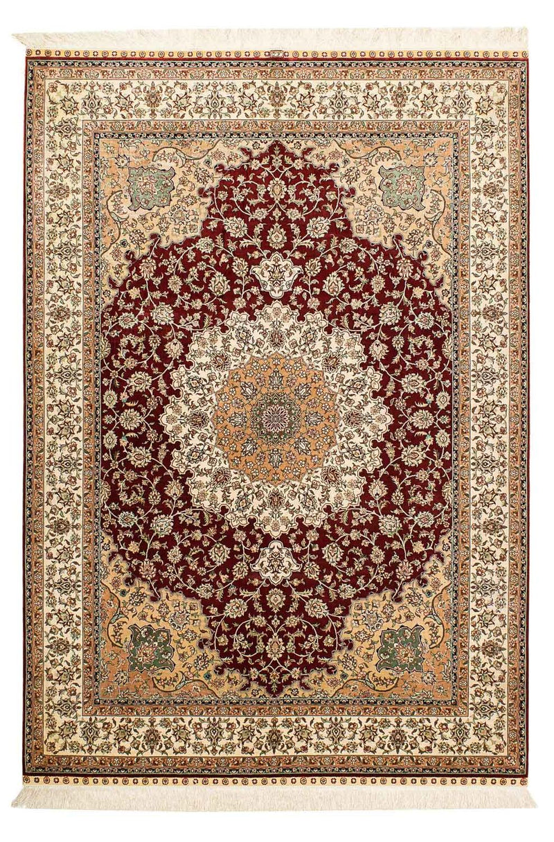 Tapis en soie - Ghom soie - Premium - 216 x 132 cm - bleu foncé