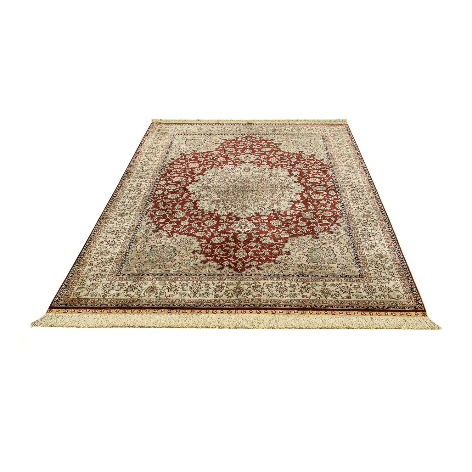 Tapis en soie - Ghom soie - Premium - 216 x 132 cm - bleu foncé