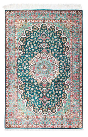 Tapis persan - Ghom - 152 x 100 cm - vert