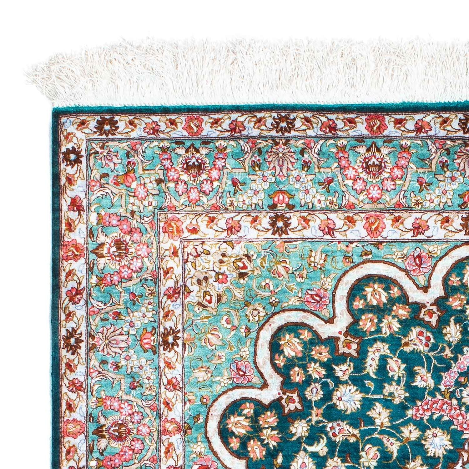 Tapis persan - Ghom - 152 x 100 cm - vert