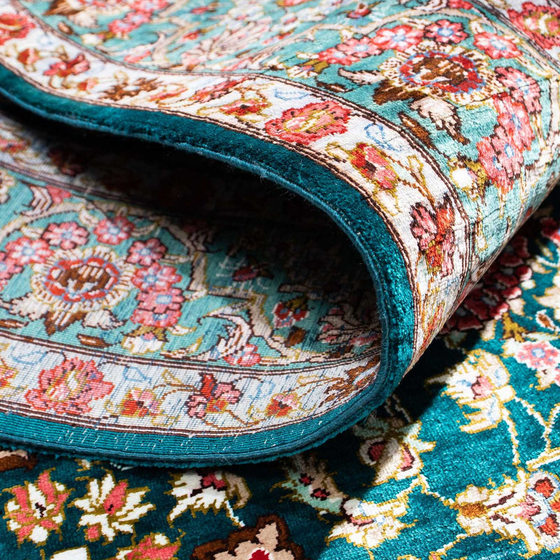 Tapis persan - Ghom - 152 x 100 cm - vert