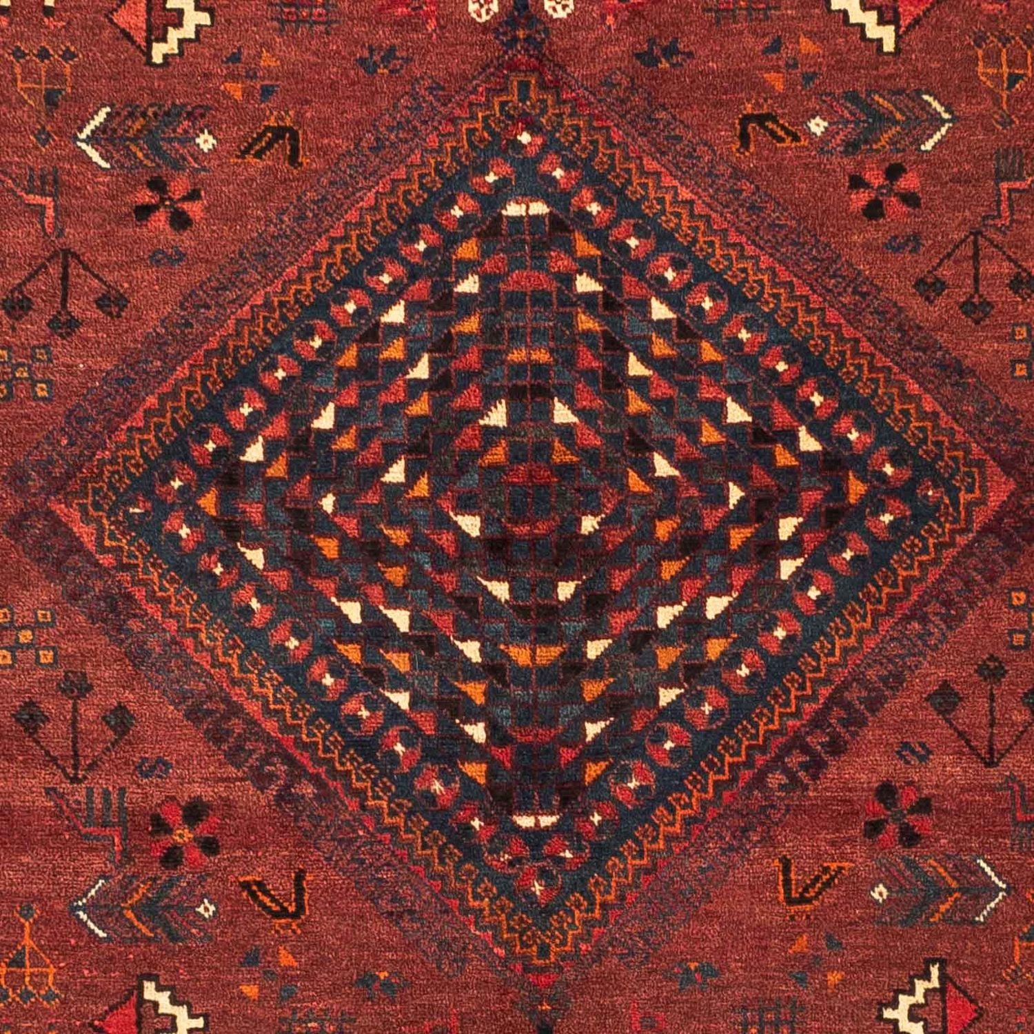 Tapis persan - Nomadic - 248 x 180 cm - rouge foncé