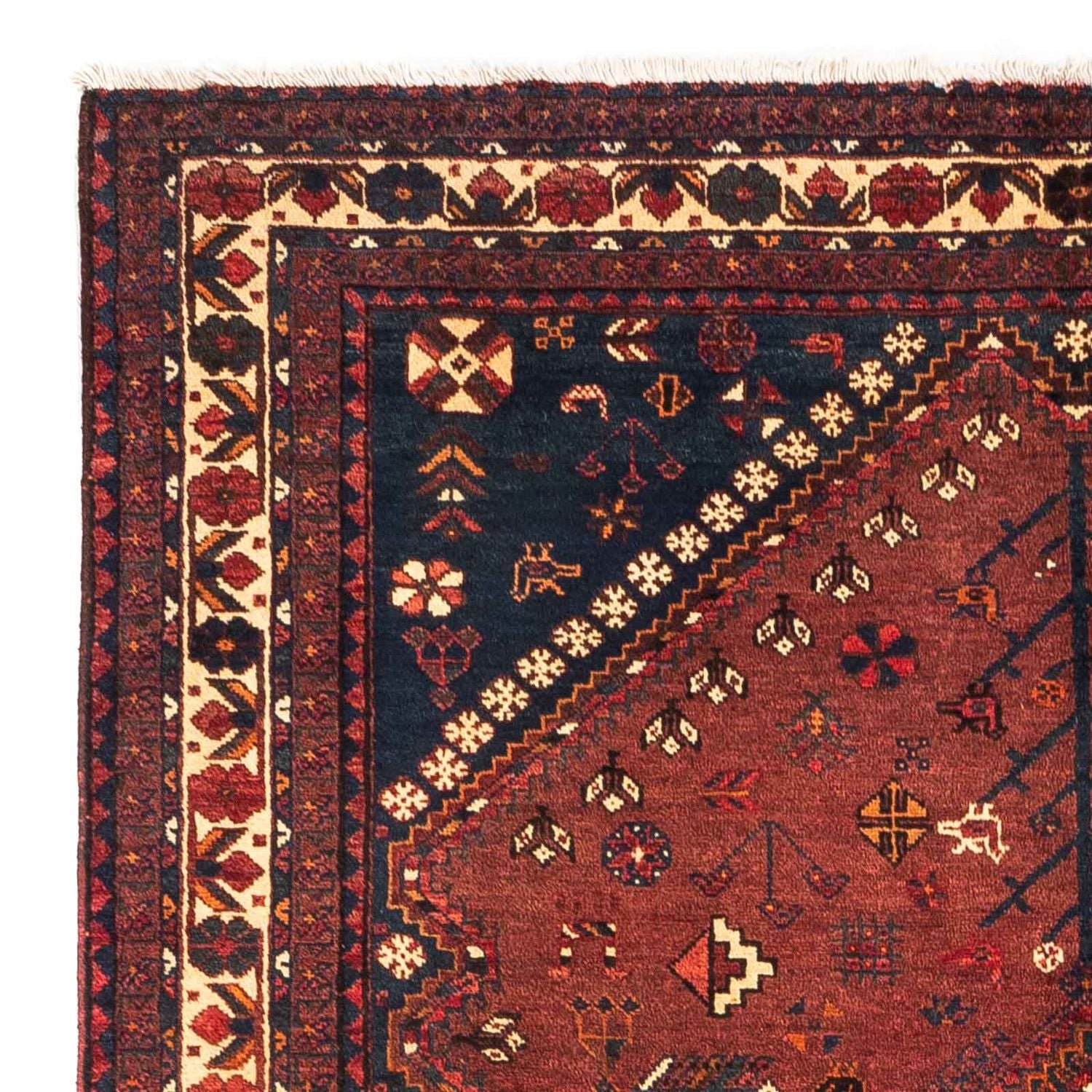 Tapis persan - Nomadic - 248 x 180 cm - rouge foncé