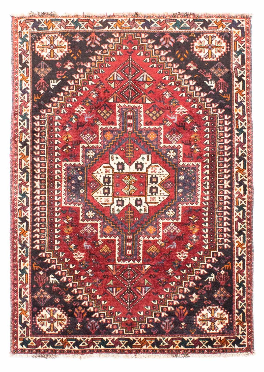 Tapis persan - Nomadic - 163 x 112 cm - rouge foncé