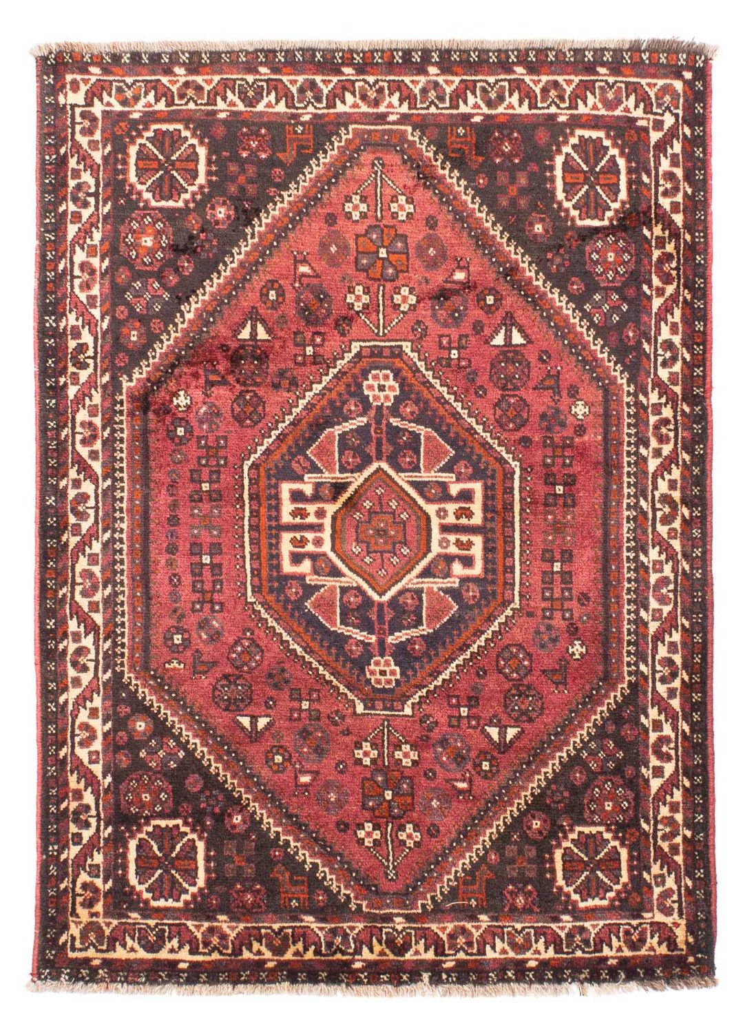 Tapis persan - Nomadic - 164 x 118 cm - rouge foncé