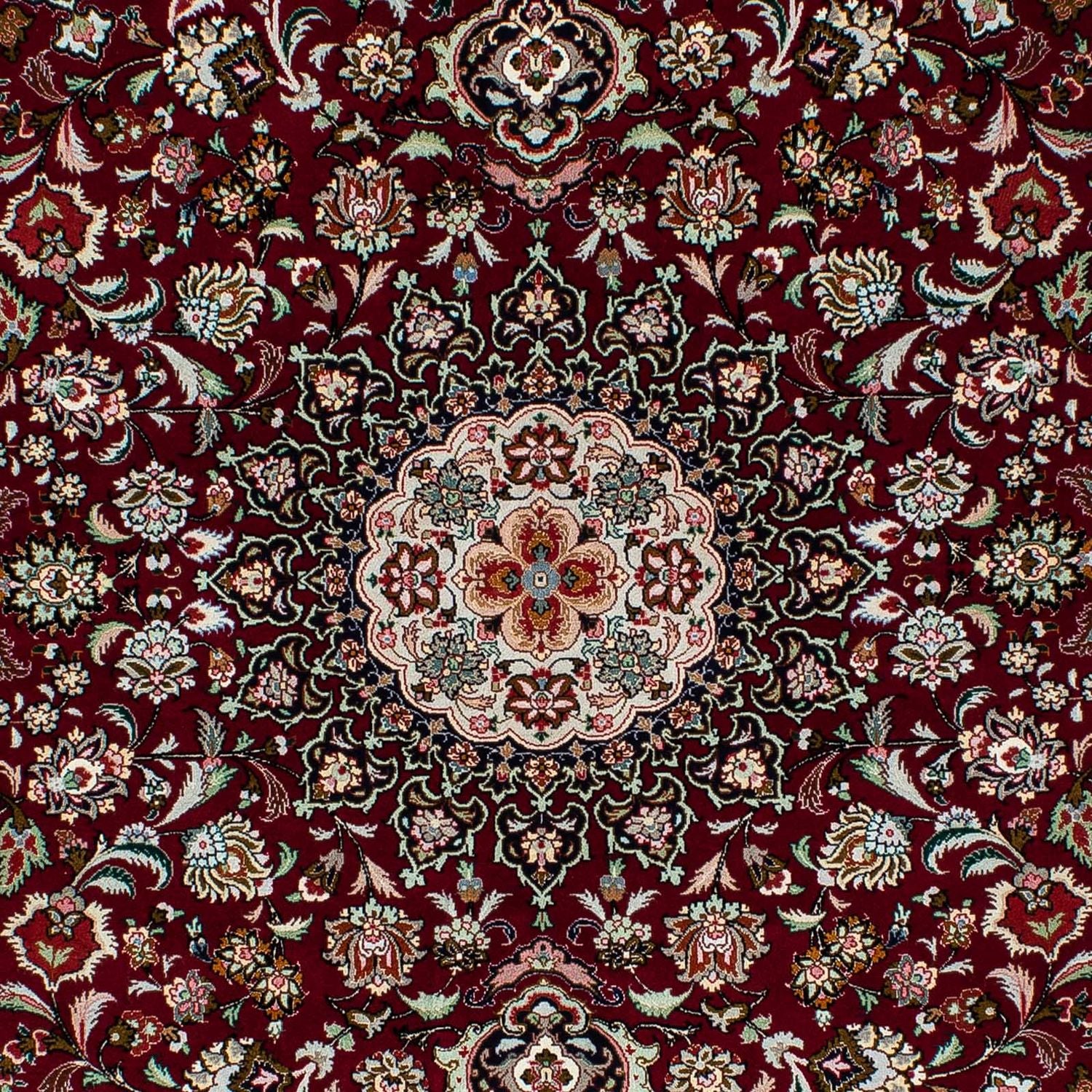 Tapis persan - Tabriz - Royal - 196 x 155 cm - rouge foncé