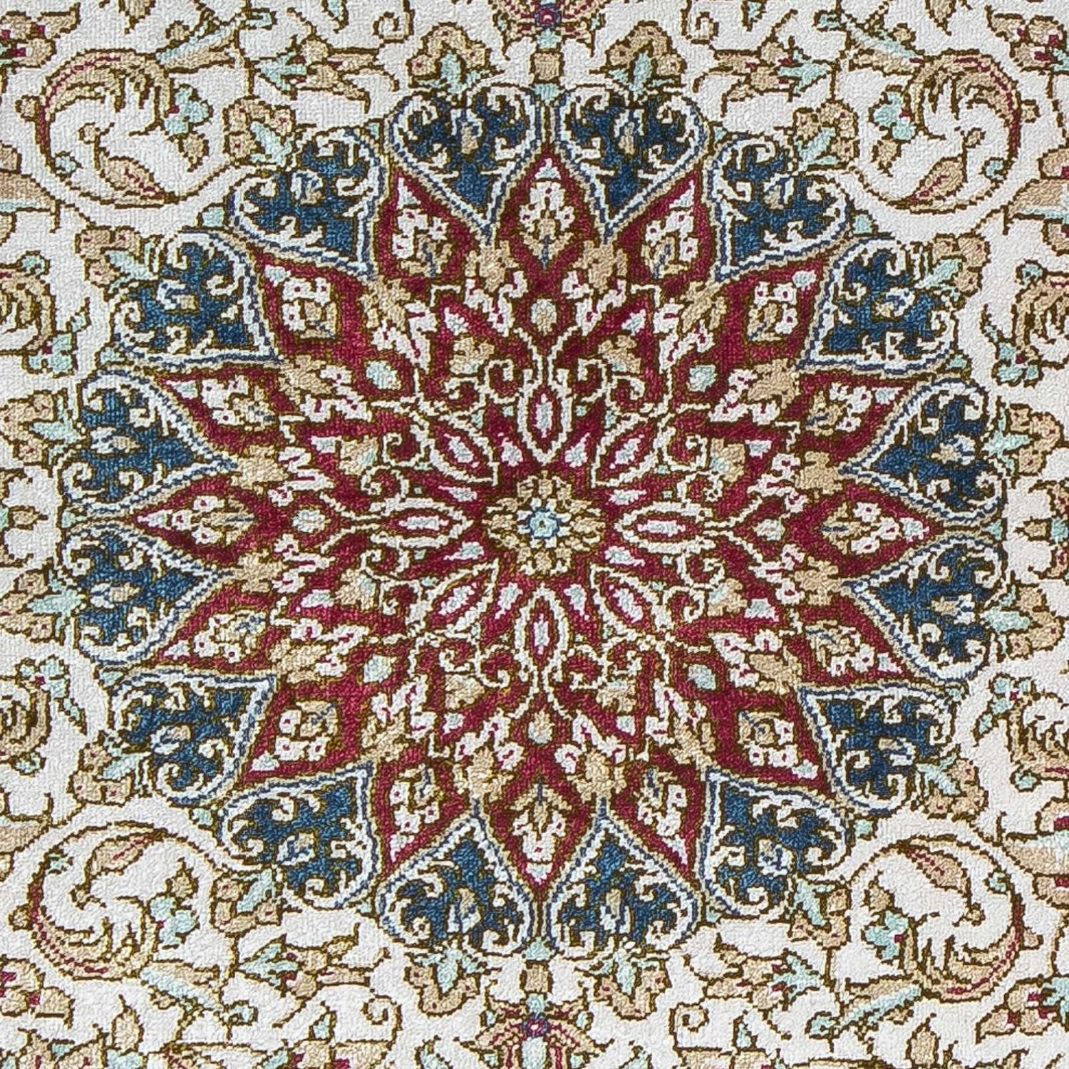 Tapis persan - Ghom - 78 x 60 cm - rouge foncé