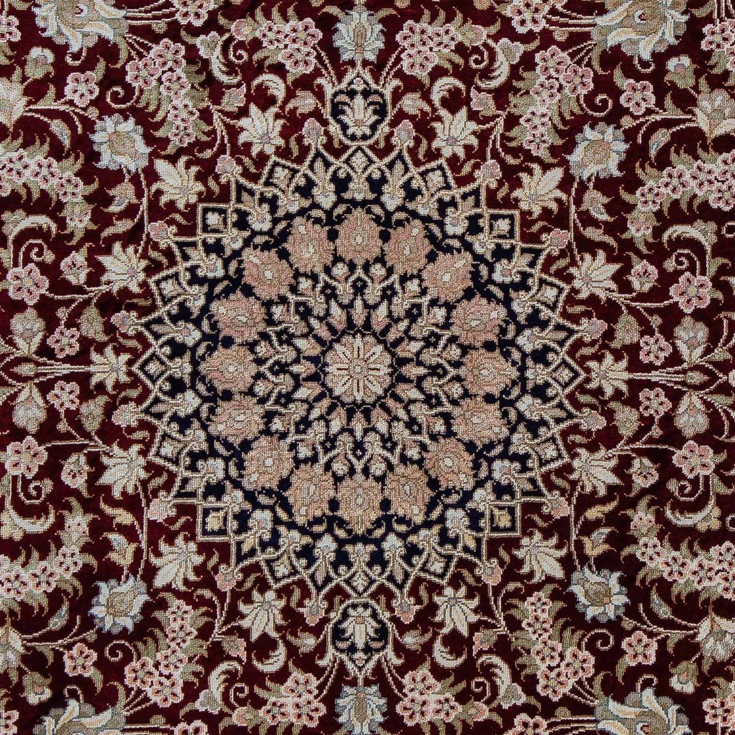 Tapis persan - Ghom - 85 x 58 cm - bleu foncé