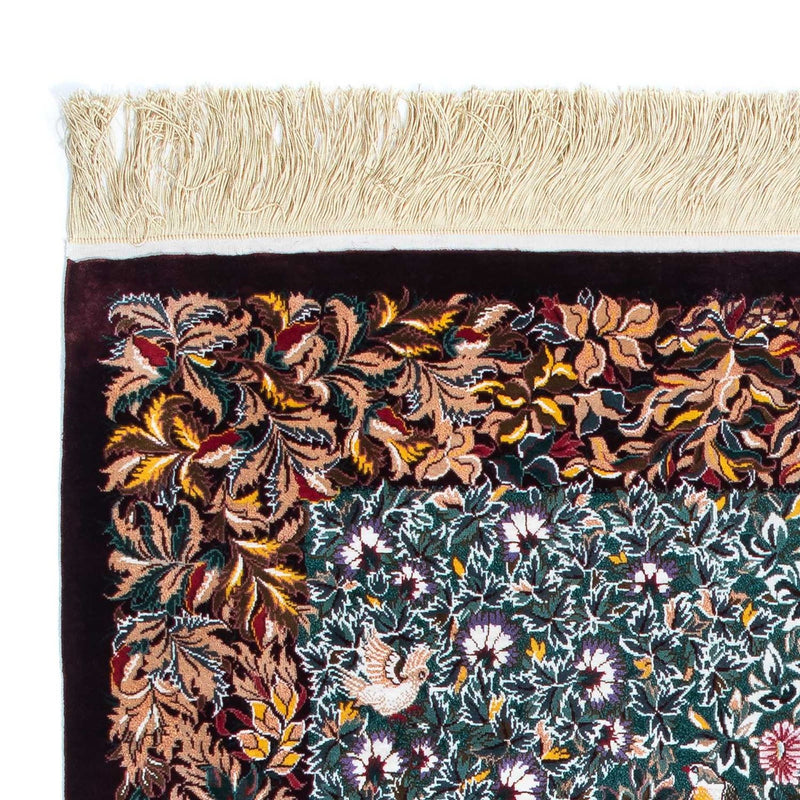 Tapis persan - Ghom - 120 x 78 cm - rouge foncé