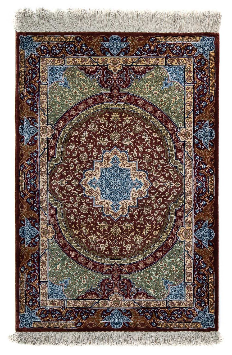 Tapis persan - Ghom - 90 x 61 cm - multicolore
