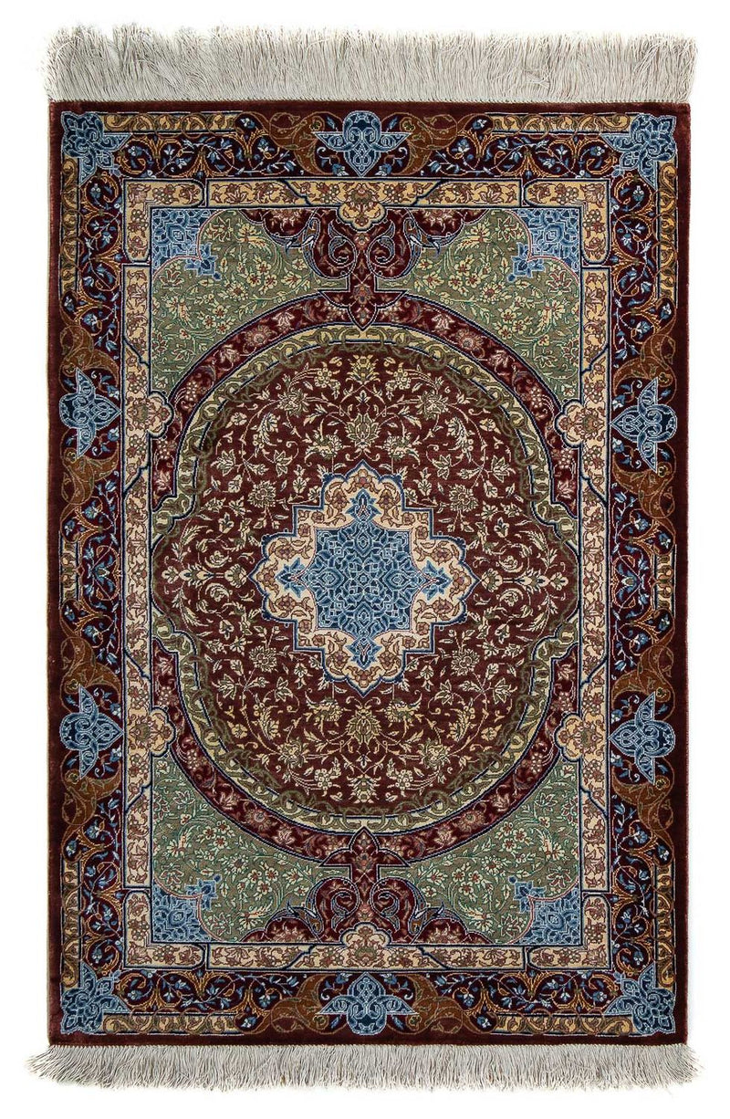 Tapis persan - Ghom - 90 x 61 cm - multicolore