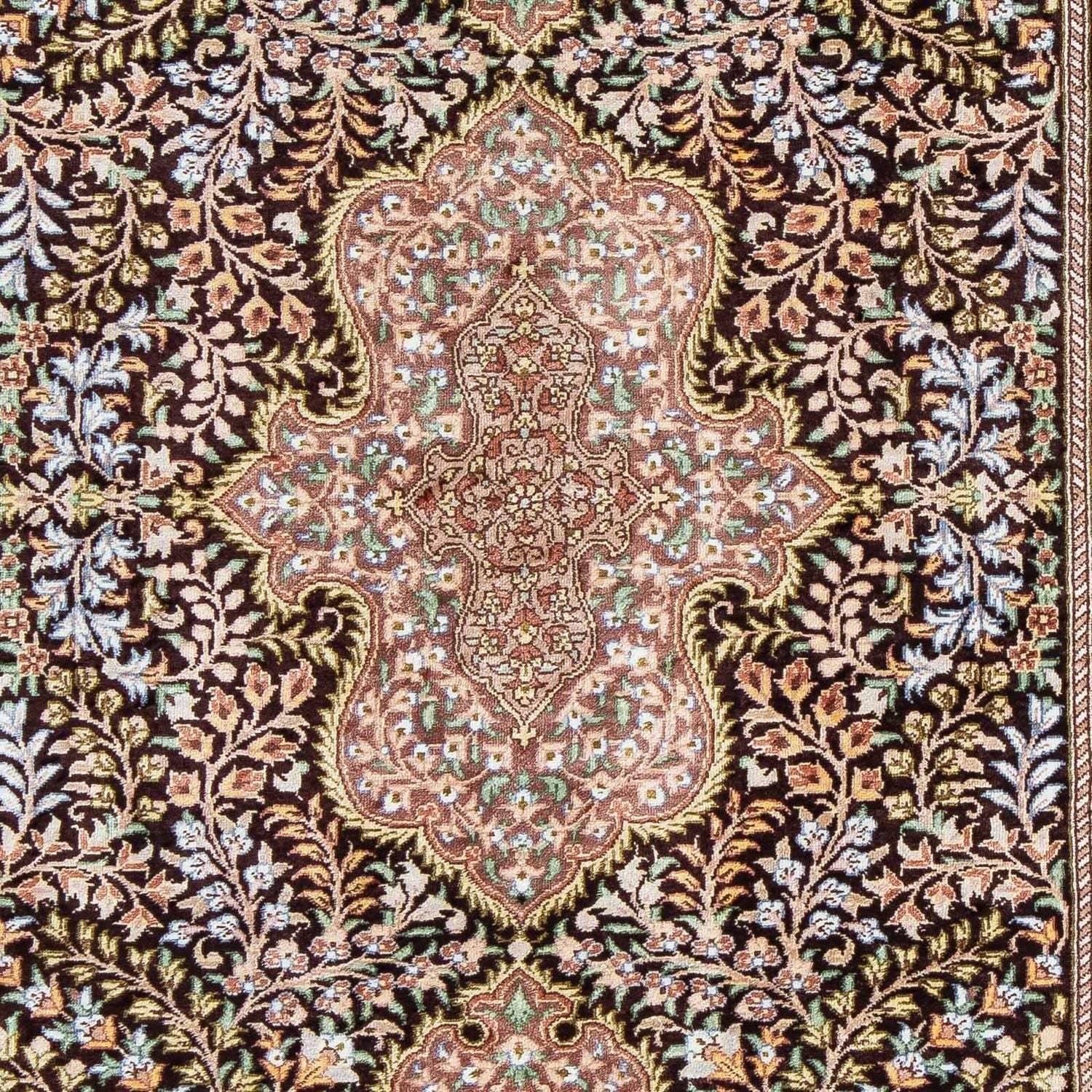 Tapis persan - Ghom - 91 x 61 cm - bleu foncé