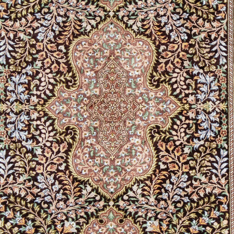 Tapis persan - Ghom - 91 x 61 cm - bleu foncé