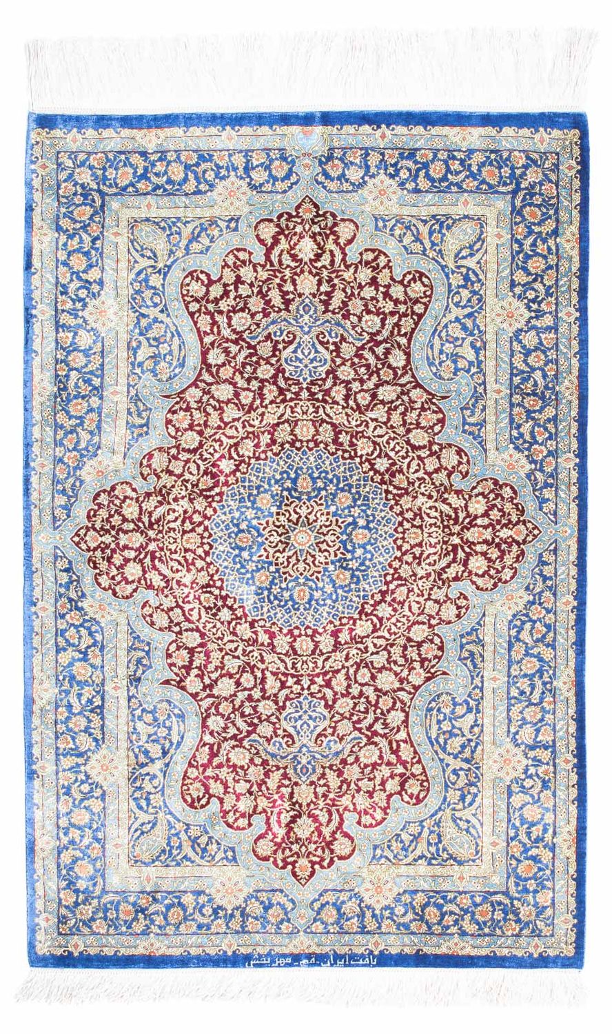 Perserteppich - Ghom 117 x 78 cm - blau