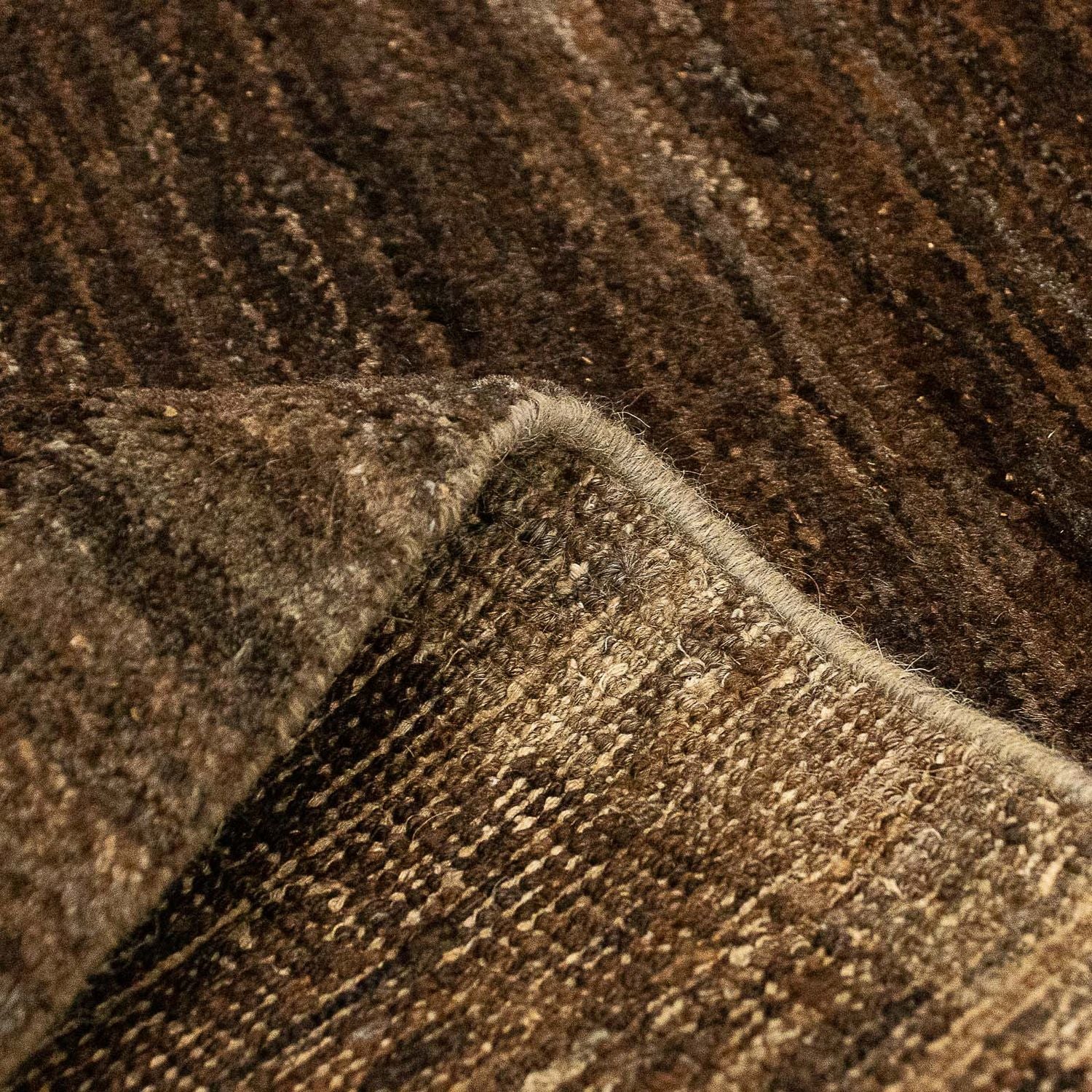 Tapis Gabbeh - Indus - 96 x 62 cm - marron foncé