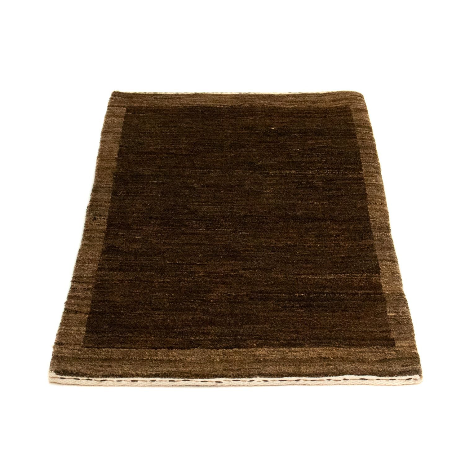 Tapis Gabbeh - Indus - 88 x 58 cm - marron foncé