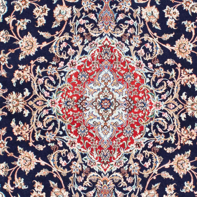 Tapis persan - Isfahan - Premium - 197 x 130 cm - bleu foncé