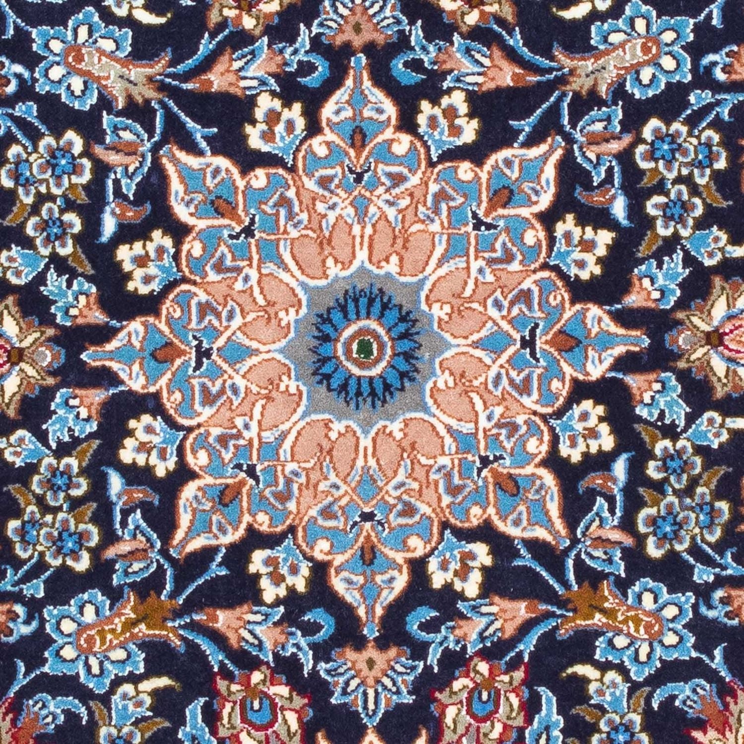 Tapis persan - Isfahan - Premium - 104 x 72 cm - bleu foncé