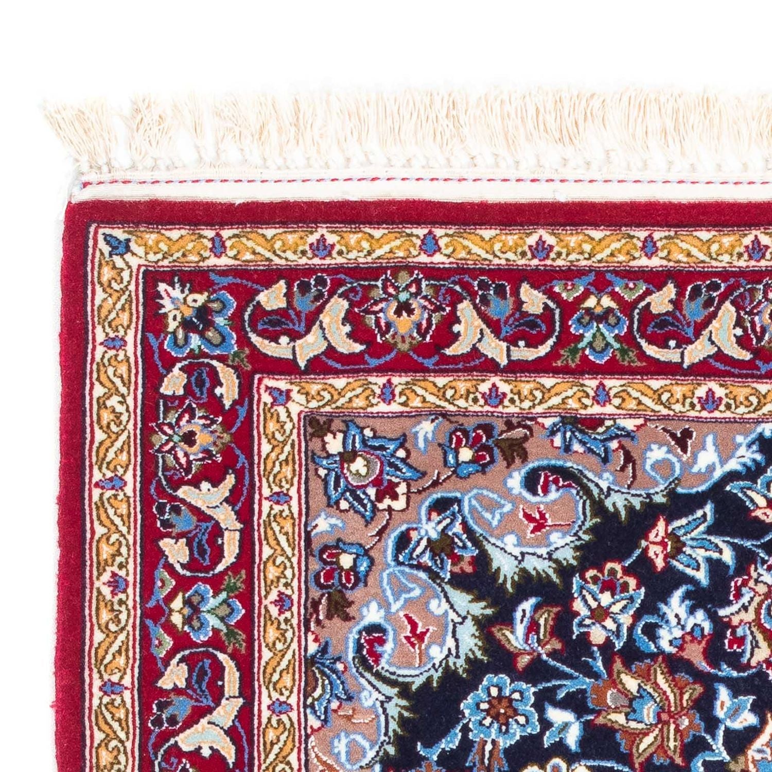 Tapis persan - Isfahan - Premium - 104 x 72 cm - bleu foncé