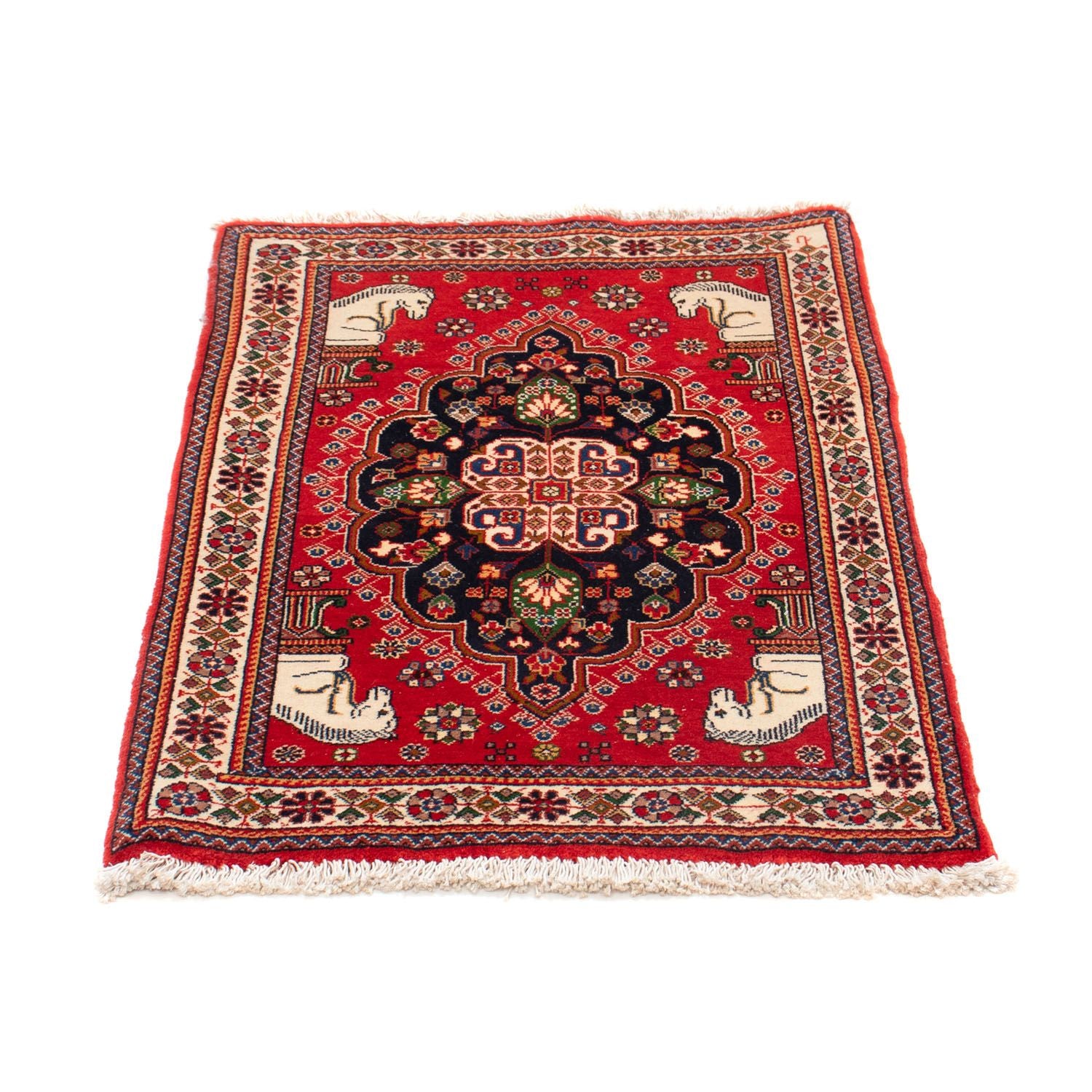 Tapis Gabbeh - Persan Kashkuli - 88 x 61 cm - rouge