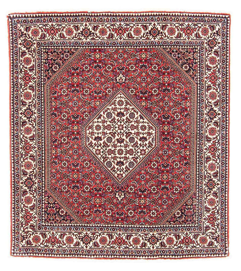 Tapis persan - Bidjar carré  - 115 x 101 cm - rouge