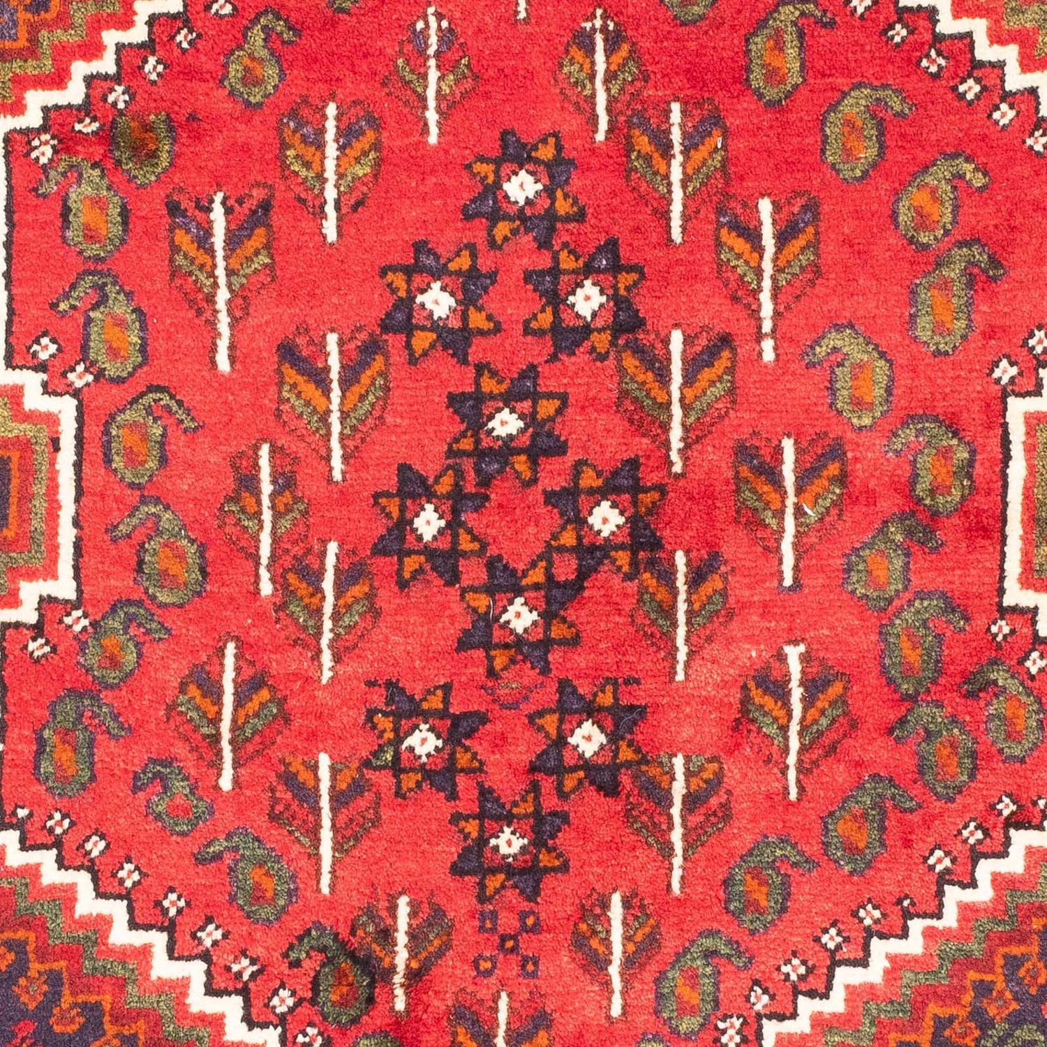 Tapis persan - Nomadic - 139 x 111 cm - rouge foncé